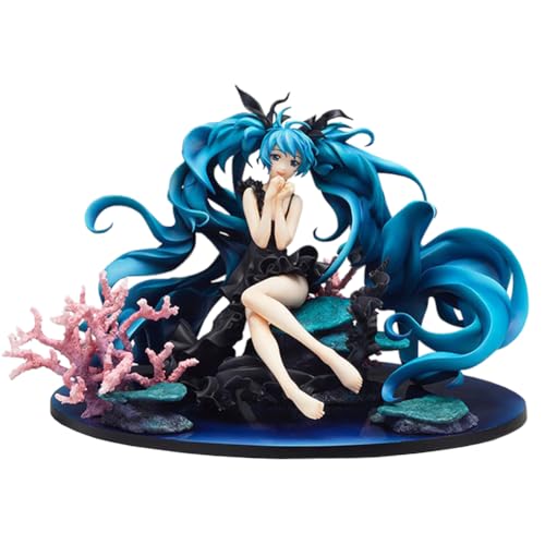 Anime Miku Action Figure,Sitting Miku Figur Statue,Game Miku Deep Sea Figuren Collection,15cm,PVC Noodle Stopper Figurine Model,Desktop Room Ornament,Miku Gifts von Anjinguang