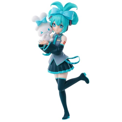 Anime Miku Figur,Miku Action Figure,17cm Cute Bow Tie Dog Style Standing Miku Figuren,Cartoon Desktop Ornament PVC Statue Collection Geschenke von Anjinguang