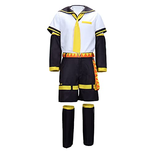 Anjinguang Anime Rin Len Cosplay Kostüm Kagamine Len/Kagamine Rin Outfits Sailor Uniform Rock Shirt Hose Set Halloween Karneval Party Dress Up Anzug für Frauen Männer von Anjinguang