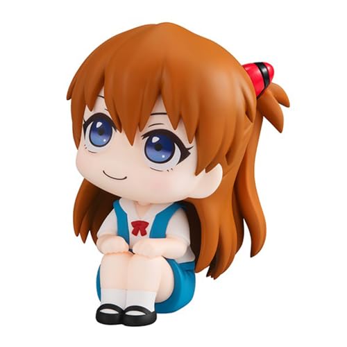 Anjinguang Ayanami Rei Figur Asuka Langley Soryu Actionfigur Anime Look Up Minifigur 10 cm Niedliche Cartoon-Spielstatue Desktop-Dekoration Modell Sammlerstück Geschenke für Fans von Anjinguang