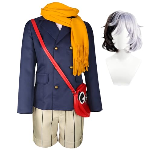 Anjinguang Bungo Stray Dogs Cosplay Kostüm,Anime BSD Yumeno Kyusaku Cosplay Jacke Shirt Hose Outfits,Halloween Party Rollenspiel Uniform Kleidung für Männer Frauen von Anjinguang