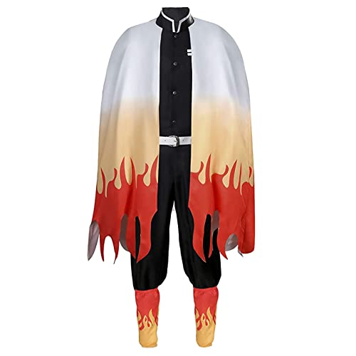 Anjinguang Cosplay Anzug Verkleidung Kimono Kamado Nezuko Kochou Shinobu Agatsuma Zenitsu Iguro Obanai Rengoku Kyoujurou Cosplay Outfit Halloween Cosplay Kostüm, Rengoku Kyoujurou, XX-Large-XXX-Large von Anjinguang