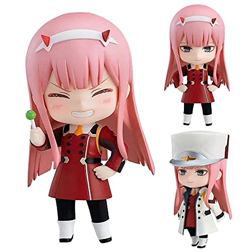 Anjinguang Darling in the FRANXX 02 Q Version der Tonfigur, beweglich und Gesichtsverändernd, niedliche Minifigur, Dekoration, Geschenk, 10 cm von Anjinguang