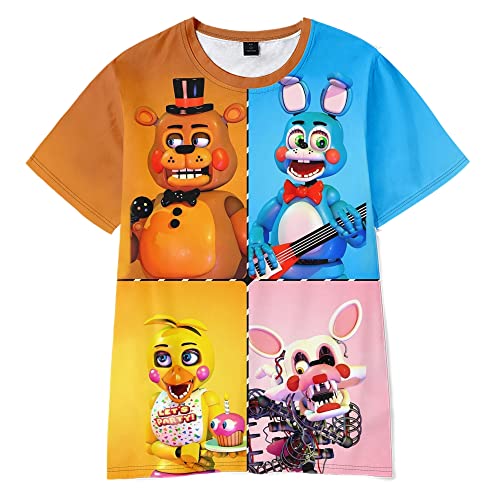 Anjinguang FNAF T-Shirt Fazbear's Pizza Kids 3D gedruckt Kurzarm Sicherheitslücke Lässige Mode Sommer Rundhalsausschnitt Top Anjinguang FNAF T-Shirt Fazbear's Pizza Kids 3D gedruckt Kurzarm Sicherheitslücke Lässige Mode Sommer Rundhalsausschnitt Top von Anjinguang