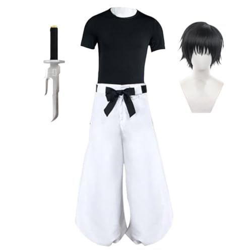 Anjinguang Fushiguro Toji Kostüm Outfit Toji Cosplay Uniform Voller Anzug Oberteil Hose Anime Halloween Kostüme für Erwachsene von Anjinguang