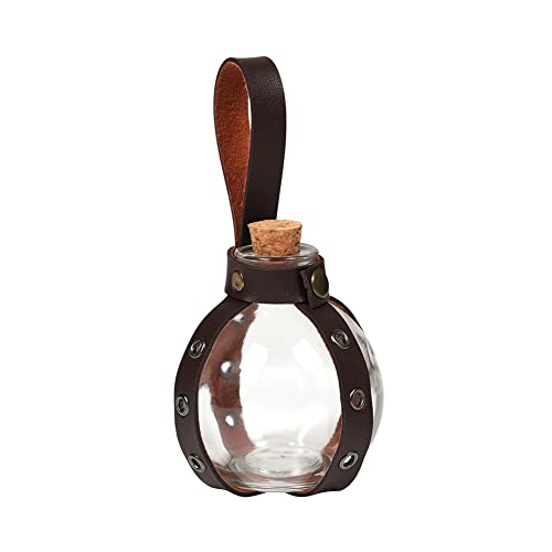 Anjinguang Halloween Trank Flasche Mittelalter Vintage Kork Runde Glasflasche Ritter Zauberer mit Kunstleder Flaschenabdeckung Bühne Kostüm Requisiten Cosplay Dekoration Anjinguang Halloween Trank Flasche Mittelalter Vintage Kork Runde Glasflasche Ritter Zauberer mit Kunstleder Flaschenabdeckung Bühne Kostüm Requisiten Cosplay Dekoration von Anjinguang