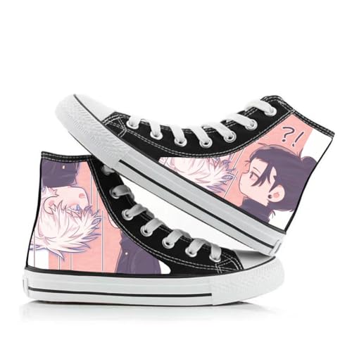 Anjinguang JJK Schuhe,Anime Gojo Satoru Schuhe,Geto Suguru Cosplay High Top Canvas Schuhe Turnschuhe Casual Sportschuhe für Erwachsene Teens von Anjinguang