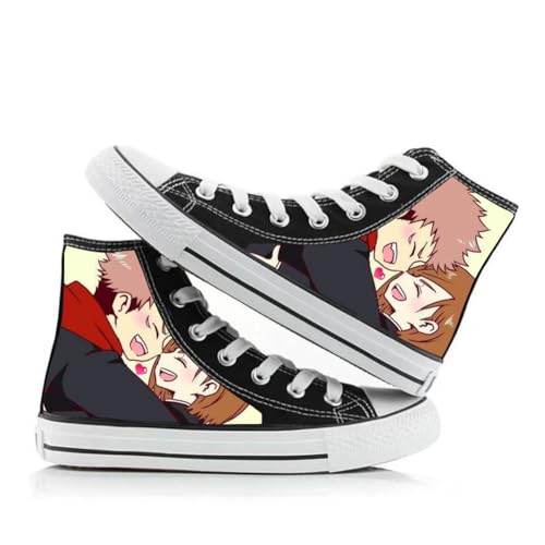 Anjinguang JJK Schuhe,Anime Gojo Satoru Schuhe,Geto Suguru Cosplay High Top Canvas Schuhe Turnschuhe Casual Sportschuhe für Erwachsene Teens von Anjinguang