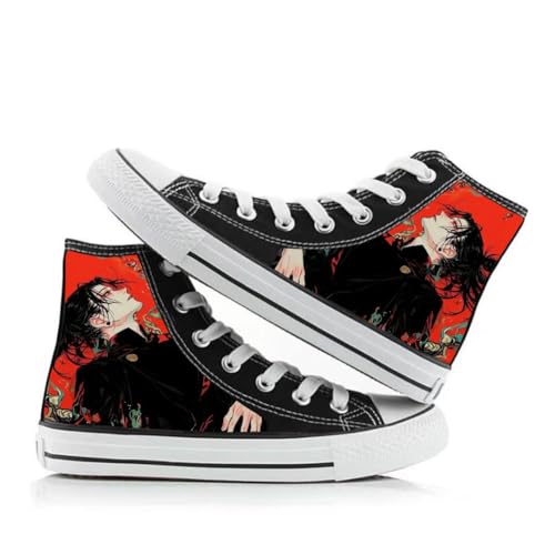 Anjinguang JJK Schuhe,Anime Gojo Satoru Schuhe,Geto Suguru Cosplay High Top Canvas Schuhe Turnschuhe Casual Sportschuhe für Erwachsene Teens von Anjinguang