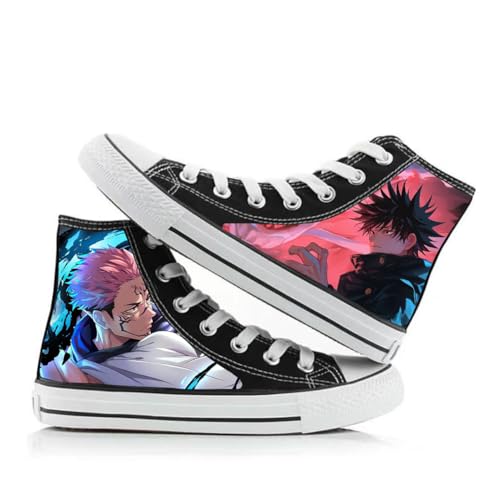 Anjinguang JJK Schuhe,Anime Gojo Satoru Schuhe,Geto Suguru Cosplay High Top Canvas Schuhe Turnschuhe Casual Sportschuhe für Erwachsene Teens von Anjinguang