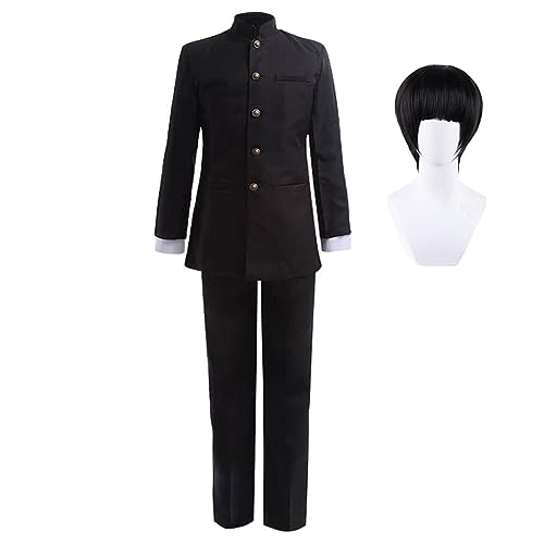 Anjinguang Mob Psycho 100 Cosplay Kostüm Kageyama Shigeo Schuluniform Mob Halloween Cosplay Outfit Jacke Hose Perücke Anime Cosplay Uniform Komplettes Set von Anjinguang