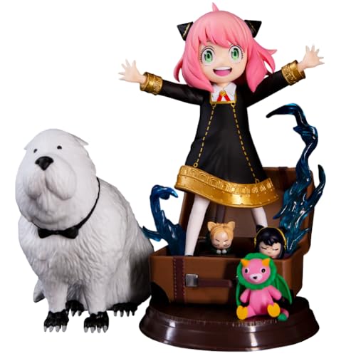 Anya Forger Bond Forger Figur, niedliche Actionfigur, Anime Anya 19 cm, handgefertigte Skulptur, Cartoon, Anya Forger, Geschenke für Sammlung, Auto-Ornament von Anjinguang