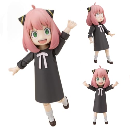 Anya Forger Figur Anya Bewegliche und veränderbare Gesicht Anime Figur 11cm PVC Action Figur Statue Sammelbare Dekoration Modell von Anjinguang