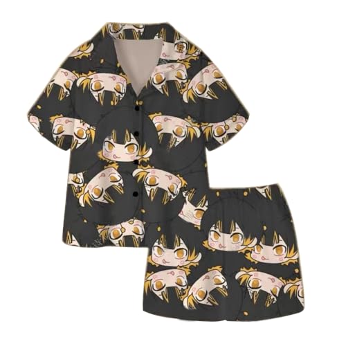 BLUE LOCK Cosplay Pyjamas,Chigiri Hyoma/Isagi Yoichi/Seishiro Nagi Anime Pyjamas,Shorts Shirt Soft Sleepwear Set,Comfortable Sleeping Pants Short Sleeve Cardigan 2 Piece Pyjs Summer Homewear von Anjinguang