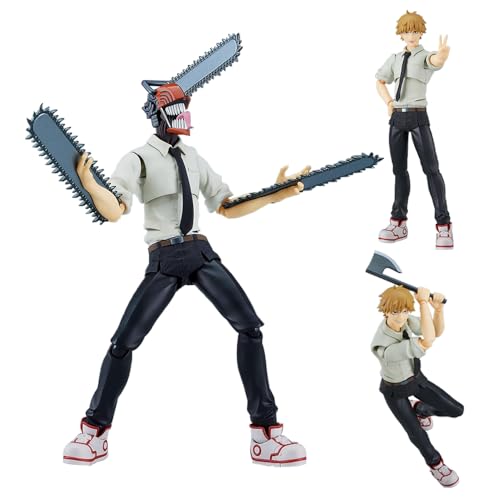 Chainsaw Man Denji Figur15cm Denji Bewegliche Figur Wechselndes Gesicht PVC Modell Statue Sammlung Dekoration für Schreibtisch PC Display von Anjinguang