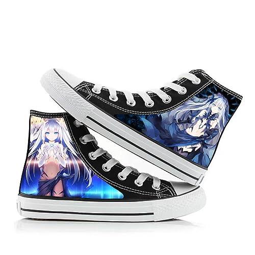 Date a Live Anime High Top Canvas Schuhe Unisex Yatogami Toka/Tokisaki Kurumi Anime Figur gedruckt Mode Lace Up Sneakers Flats für Schule Schuhe Cosplay Outdoor Sport von Anjinguang