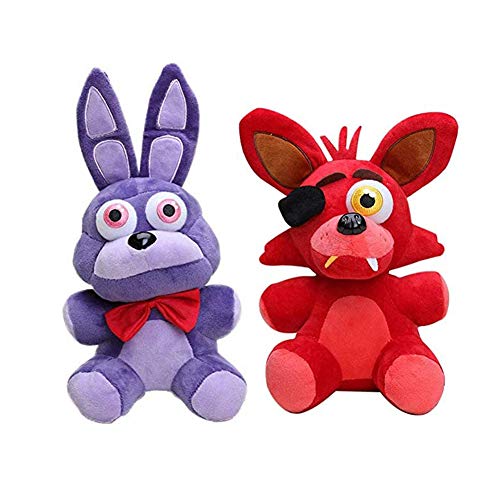 Anjinguang Fünf Ni-ghts Fazbear Plüschtier, 17,8 cm, FNAF Plüschtier, Bär, Alptraum, Cupcake, Foxy, Ballon, Junge, Clown, Stofftier, Plüschtier, FNAF, Stofftierpuppe für Kinder, Geschenke, 2 Stück von Anjinguang