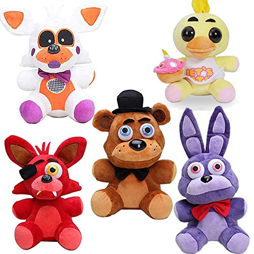 FNAF Plüschtiere – 5 Stück Kinderspielzeug 17,8 cm Foxy der Pirat Plüschtiere Puppe – Stofftier Plüschtier Puppen für Kinder Jungen Mädchen Spielzeug, Kinder Geschenk Fidget Toys von Anjinguang