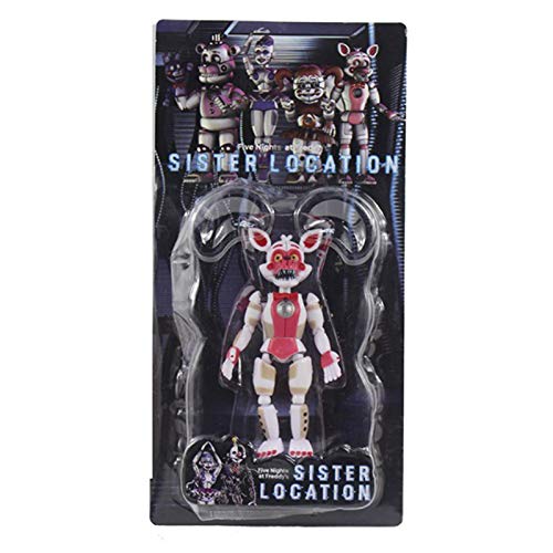 Kids Toys Five Ni-ghts Funtime bewegliche Actionfiguren – 14 cm FNAF Schwester Location Pizzeria Simulator Actionfigur Spielzeug mit Lichtern, Animatronics Vinyl Sammlerstück Spielzeug von Anjinguang