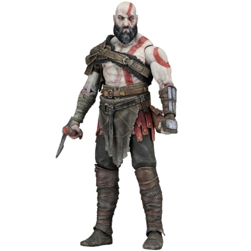 Kratos Figur Statue Kratos Actionfigur Anime Figur 18 cm bewegliche Gelenke (mit Zubehör) Kampf Haltung Modell Statue Sammlerstück Geburtstag Weihnachten Heimdekoration Geschenke von Anjinguang