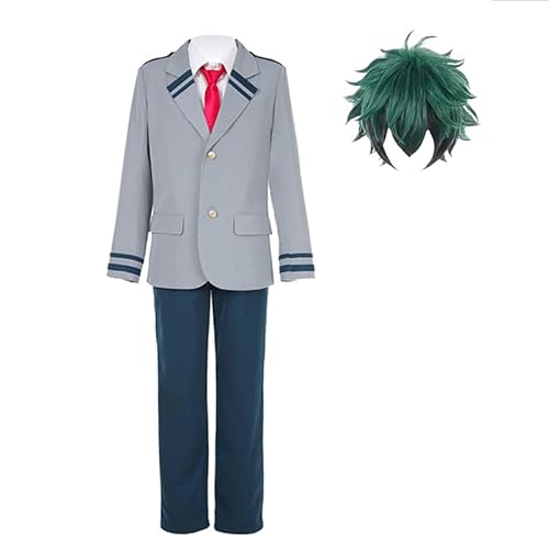 Männer Kostüm Midoriya Izuku Cosplay Outfits Anime Schule Uniform Anzug Jacke Hemd Hose Full Set Halloween Dress Up von Anjinguang