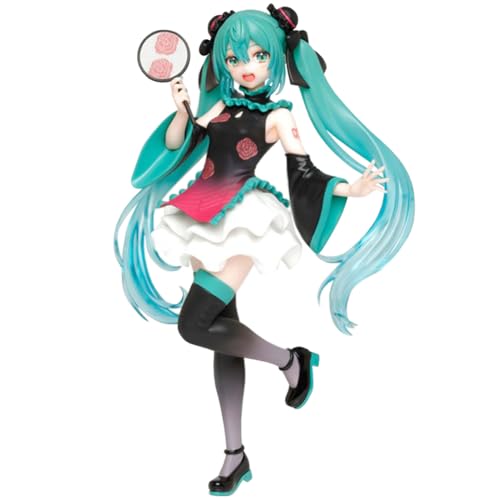 Miku Figur Statue Anime Miku Action Figure,18cm Pills Head Cheongsam Dress Miku Figuren Model PVC Game Character Desktop Decoration Sammelbare Anime Geschenke von Anjinguang