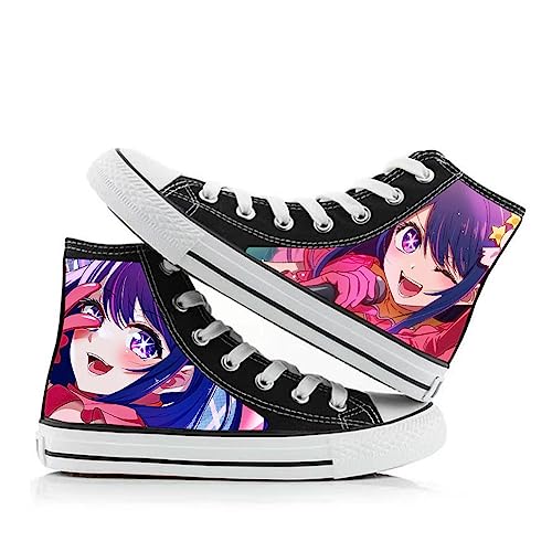 Oshi no Ko Schuhe Anime Hoshino Ai/Akuamarin/Rubi Anime bedruckte Hi Top Turnschuhe flache Schuhe Schnürschuhe Paar Sneakers Casual Unisex Schuhe für Kinder Erwachsene von Anjinguang