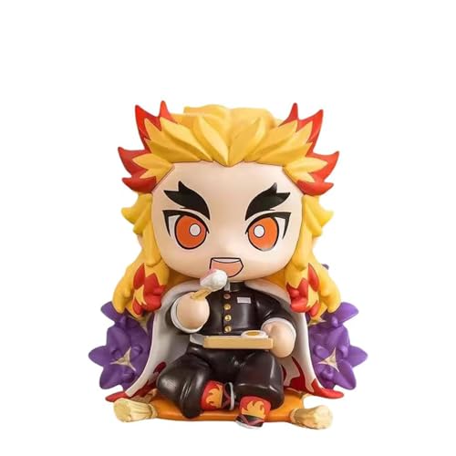 Rengoku Kyoujurou Figur Anime Q Version Figurine Rengoku Kyoujurou Action Figure Statue Mini PVC Model Cute Decoration for Desk Car Anime Gifts Collectible for Fans 10cm von Anjinguang