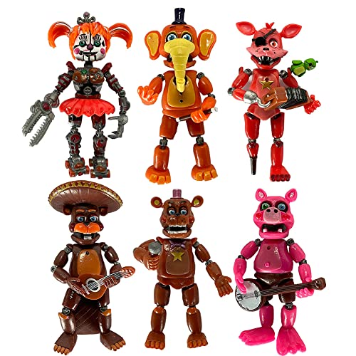 Set mit 6 Stück FNAF Game FNAF Actionfiguren, Geschenke, Kuchenaufsätze, 15,2 cm von Anjinguang