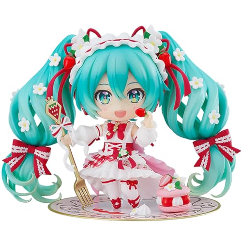 Strawberry Miku Figur Anime 15th Anniversary Miku Figuren Statue 10cm Movable Accessories Cute Desktop Decoration Collectible Gifts Special Edition von Anjinguang