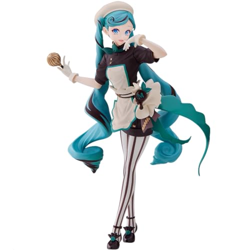 Sweets Miku Figure Anime Manga Miku Statue Figurine Home Desktop Ornament Collectible Figure(20cm, Dark Chocolate Pastry Chef Style) von Anjinguang