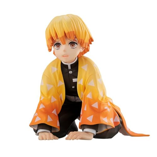 Tanjiro Figur,Agatsuma Zenitsu/Hashibira Inosuke/Tsuyuri Kanao Figur,Anime Action Figure Sitting Position Noddle Stopper Figurine Statue Model Desktop DecorationCollectible Gifts 9cm von Anjinguang