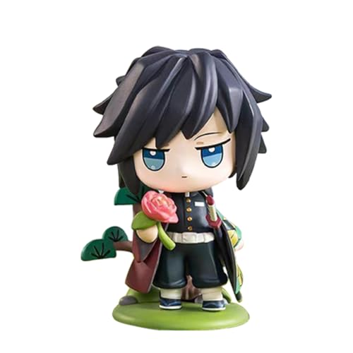 Tomioka Giyuu Figur Anime Q Version Figurine Tomioka Giyuu Action Figure Statue Mini PVC Model Cute Decoration for Desk Car Anime Gifts Collectible for Fans 10cm von Anjinguang