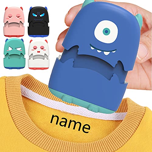 Anlewo Namensstempel Kinder Textil,Textilstempel Kinder Name,Siegelstempel Personalisiert,Kids Namenstempel füR Kleidung,Personalisiert Stempel Name Kinder Waschmaschinenfest (Blau) von Anlewo