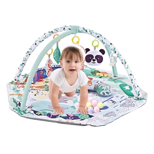 Anloximt Baby Floor Matte, Floor Fitness Matte für Kinder | Sensorische Entwicklungsaktivitätsspielmatte mit Spielzeug,Frühes Lernspielbodenpolster für visuelle Wahrnehmung, Wahrnehmung, von Anloximt