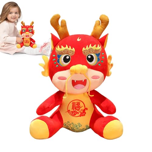 Anloximt Chinesischer Drache Maskottchen Plüsch | Maskottchen Anhänger Puppe Cartoon Sternzeichen Drache Kuscheltiere Spielzeug - Chinesische Neujahrsdekoration, Glücksdrache, Plüschtier von Anloximt