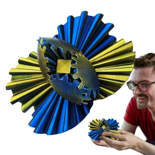 Anloximt Gear Ball Fidget Spielzeug, Gear Ball 3D gedruckt - Würfel-Fidget-Spielzeug | Gear Sphere Spin Ball, Activity Gear Ball 3D-gedrucktes Stressabbau-Zappelspielzeug für Arbeit oder Reisen von Anloximt