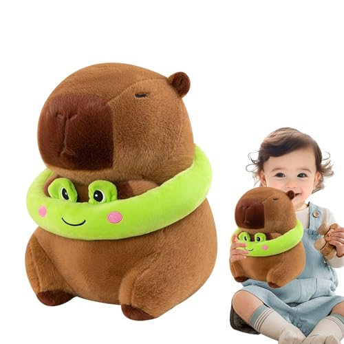 Anloximt Gefüllte Capybara, Capybara Stuffed Animal - Nettes Tierspielzeug mit Froschschwimmringen | 33 cm/13 Zoll weiches und entzückendes Sofa -Kissen, lustige Plushies Doll Home Dekoration für Sofa von Anloximt