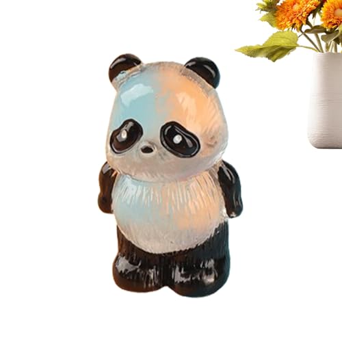 Anloximt Kleine Panda-Figuren,Mini-Panda-Figuren - Tierfiguren tragbar, leuchten im Dunkeln,Exquisite handwerkliche Kunstharz-Panda-Figuren für Familie, Freunde und Kollegen von Anloximt