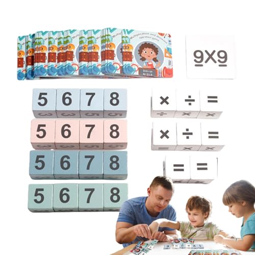 Anloximt Mathe-Spiele für Kinder, Mathe-Tisch-Brettspiel, Multiplikation Division Holzspielzeug, Holztischspiel, Familienreisespiel für, Mädchen, Kinder, Kinder, Freunde von Anloximt