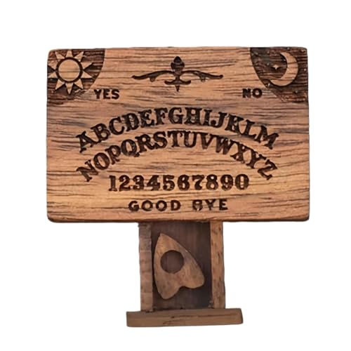 Anloximt Miniatur-Ouija-Brett, kleines Ouija-Brett - Ouija Brett Alphabet Vintage mit Planchette | Halloween-ationen, Wahrsagewerkzeuge, Ouija-Brett- von Anloximt