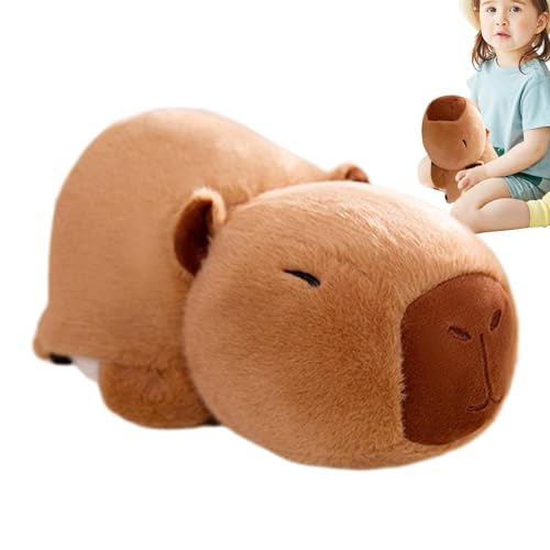 Anloximt Panda Stofftier, Capybara Plüsch | Kreative Reversible 13,4-Zoll-Trösterpuppe von Pandabär zu Capybara | Weiches Kuschelkissen, neuartige dekorative Plüschtiere für Kinder und Erwachsene von Anloximt