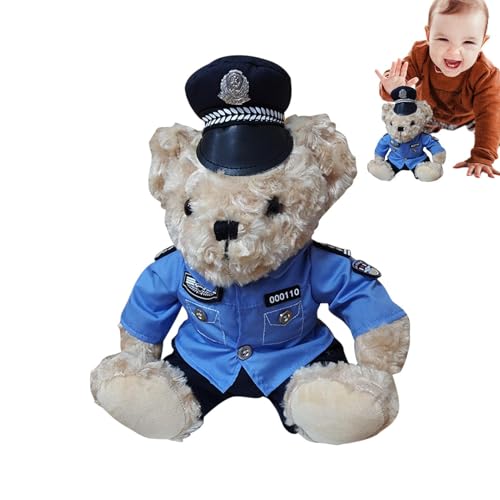 Anloximt Richtlinien Bären-Plüschtier, Dekorativer Plüschbär, Weicher Plüschbär mit abnehmbarem Polizeikleid, Plüschtier für Kinder, Mädchen und Anloximt Richtlinien Bären-Plüschtier, Dekorativer Plüschbär, Weicher Plüschbär mit abnehmbarem Polizeikleid, Plüschtier für Kinder, Mädchen und von Anloximt