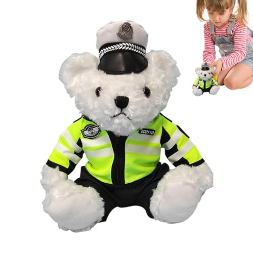 Anloximt Richtlinien Kuscheltiere,Stofftier | Weicher Plüschbär mit abnehmbarem Polizeikleid, Plüschtier für Kinder, Mädchen und Anloximt Richtlinien Kuscheltiere,Stofftier | Weicher Plüschbär mit abnehmbarem Polizeikleid, Plüschtier für Kinder, Mädchen und von Anloximt