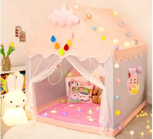 Spielzelt für Kinder mit Tragetasche,Mädchen Prinzessin Schloss Zelt,Prinzess Kinderzelt Mit Sternenlichterkette,Kinderspielzelt,Children's Play Tent,120x110x130cm Spielzelt für Kinder mit Tragetasche,Mädchen Prinzessin Schloss Zelt,Prinzess Kinderzelt Mit Sternenlichterkette,Kinderspielzelt,Children's Play Tent,120x110x130cm von Anmas Power