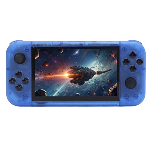 Annadue RG50xx Retro Handheld Game Console, 5,0-Zoll-IPS-Bildschirm Linux-System Integriert 64G TF-Karte 15000 Spiele, 3000-mAh-Akku, Support TV Output (Transparentes Blau) von Annadue