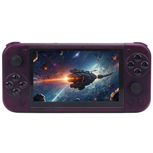 Annadue RG50xx Retro Handheld Game Console, 5,0-Zoll-IPS-Bildschirm Linux-System Integriert 64G TF-Karte 15000 Spiele, 3000-mAh-Akku, Support TV Output (Transparentes Lila) von Annadue