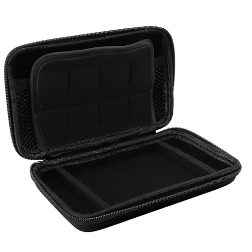 Annadue Spielekonsolen Tragetasche für den Neuen 3DS XL, Hartschalen Reiseschutzhülle mit Innentasche für 8 Spielesteckplätze (Black) von Annadue