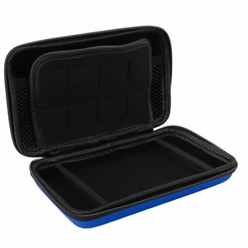 Annadue Spielekonsolen Tragetasche für den Neuen 3DS XL, Hartschalen Reiseschutzhülle mit Innentasche für 8 Spielesteckplätze (Blue) von Annadue