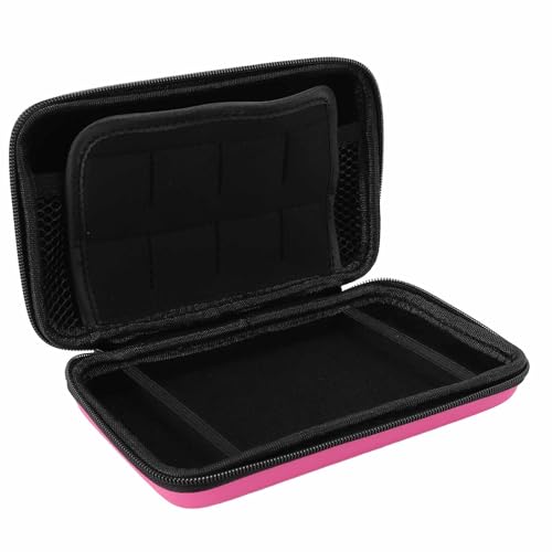 Annadue Spielekonsolen Tragetasche für den Neuen 3DS XL, Hartschalen Reiseschutzhülle mit Innentasche für 8 Spielesteckplätze (Rosa) von Annadue